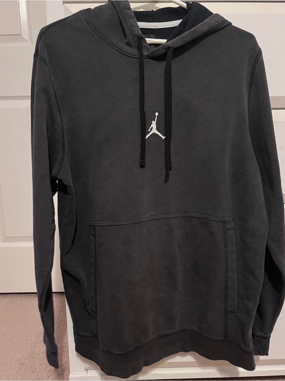 Jordan Black Pullover Hoodie with White Jumpman